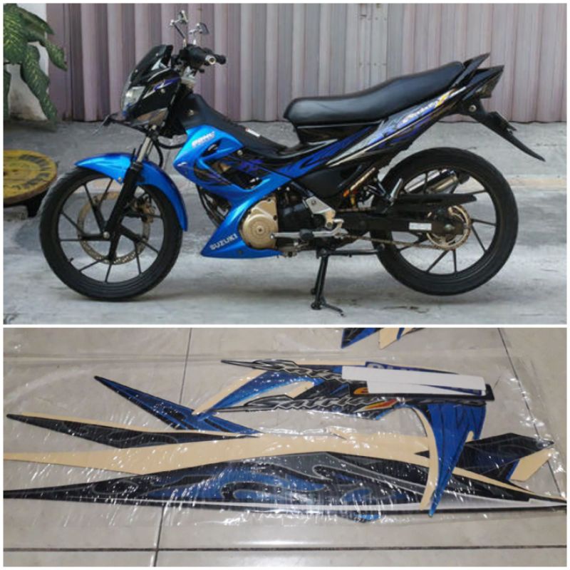 Jual STIKER STRIPING LIS BODY SUZUKI SATRIA FU 150 2010 BARONG BIRU ...