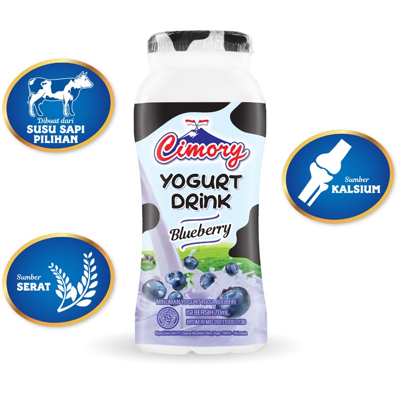 Jual Cimory Yogurt Drink Blueberry 70 ml (isi 5 pcs) Shopee Indonesia