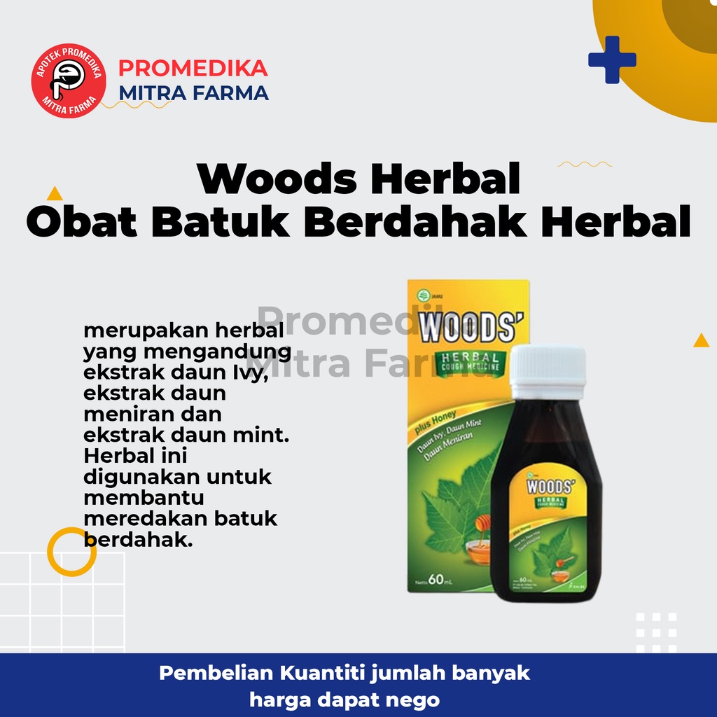 Jual Woods Herbal Cough Honey 60 ml / Botol / Obat Batuk Berdahak
