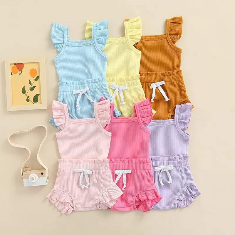 Mooi Setelan Anak Perempuan Rumi Rib Ruffle Set main image 1