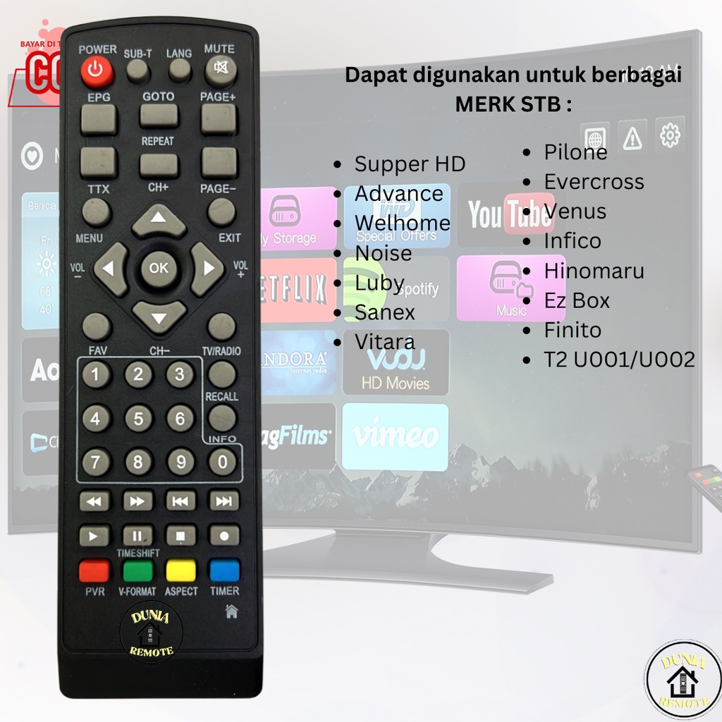 Jual Remot Remote Stb Dvb T Lubby Matrix Advance Hinomaru Shopee Indonesia