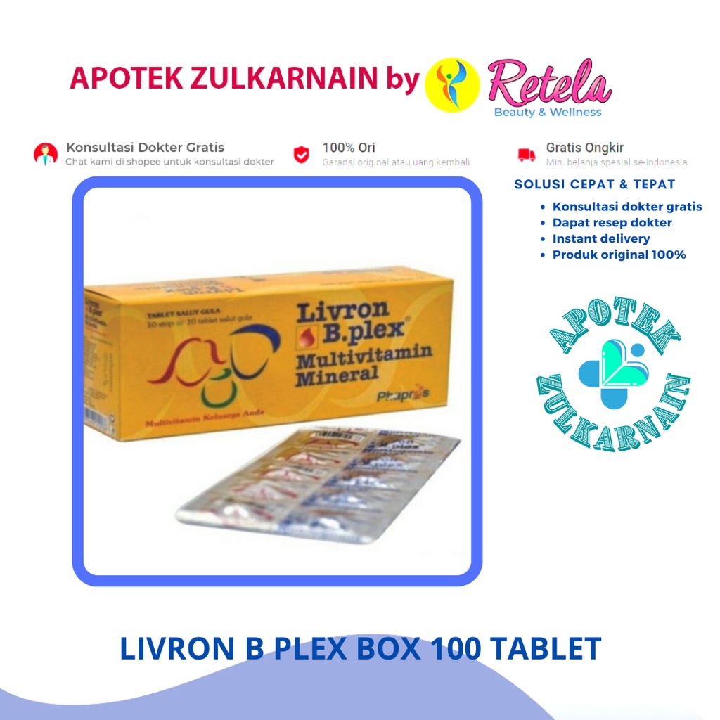 Jual LIVRON B PLEX 10X10TABLET | Shopee Indonesia