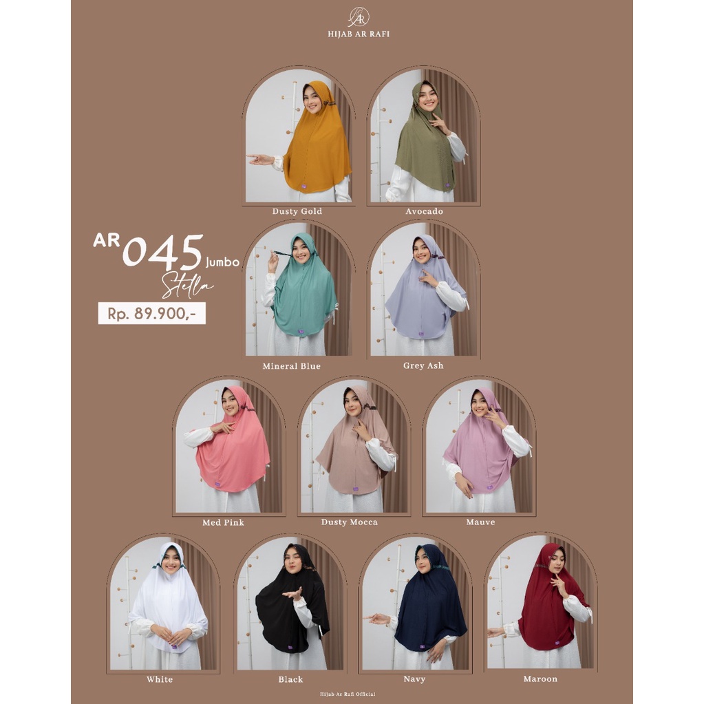 Jual Hijab AR 045 JUMBO GARIS || Hijab Ar Rafi Official Pusat | Shopee ...