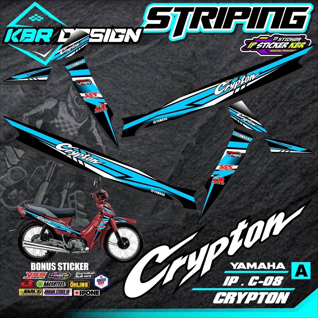 Jual COD Sticker Striping CRYPTON Sticker Striping Semi Full Lis ...