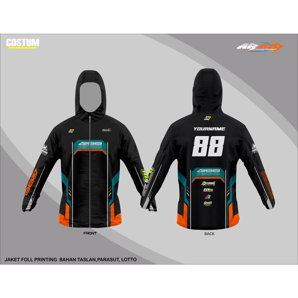 Jual JAKET RACING COSTUM TASLAN/PARASUT BEBAS DESAIN | Shopee Indonesia