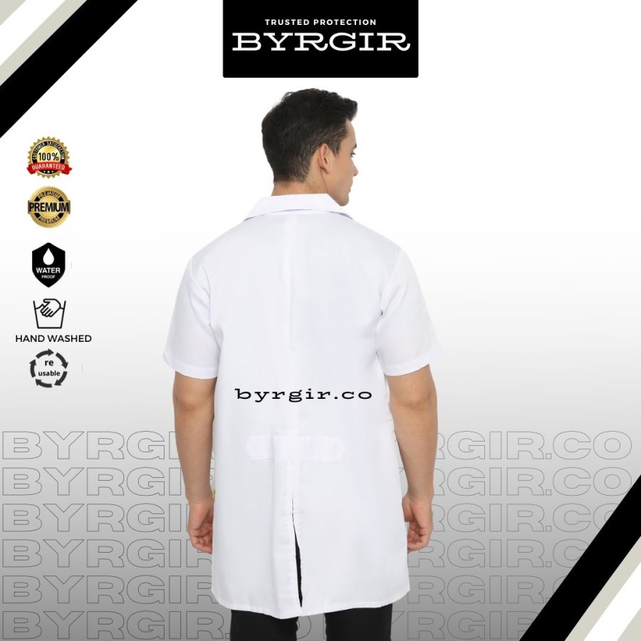Jual BYRGIR Jas Lab APD Baju Laboratorium Lengan Pendek Baju RS Praktek ...