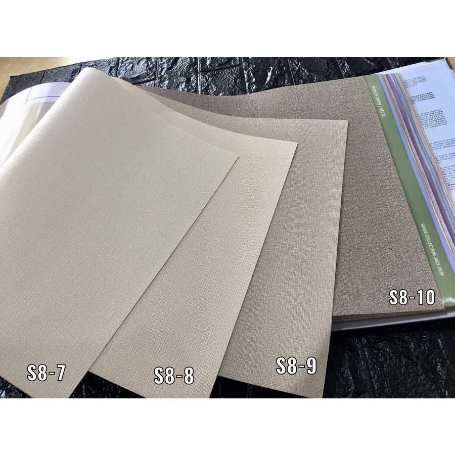 Jual WALLPAPER DINDING POLOS SERAT KAIN LINEN PUTIH CREAM ABU MINIMALIS