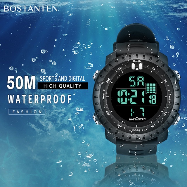 Bostanten Multifungsi Jam Tangan Pria Digital Mahasiswa Tahan Air【COD】