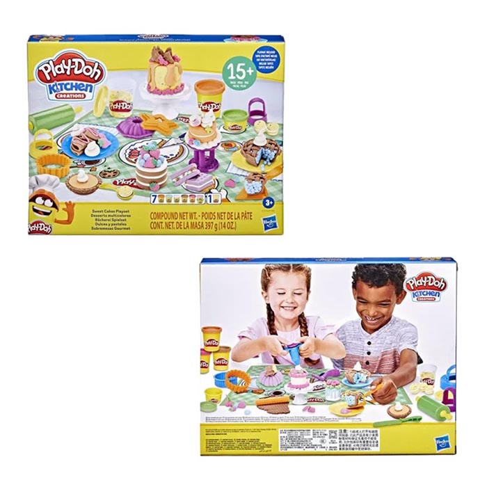 Play-Doh Kitchen Creations - Sweet Cakes Playset with 8 Colors, Playmat,  Over 15 Tools