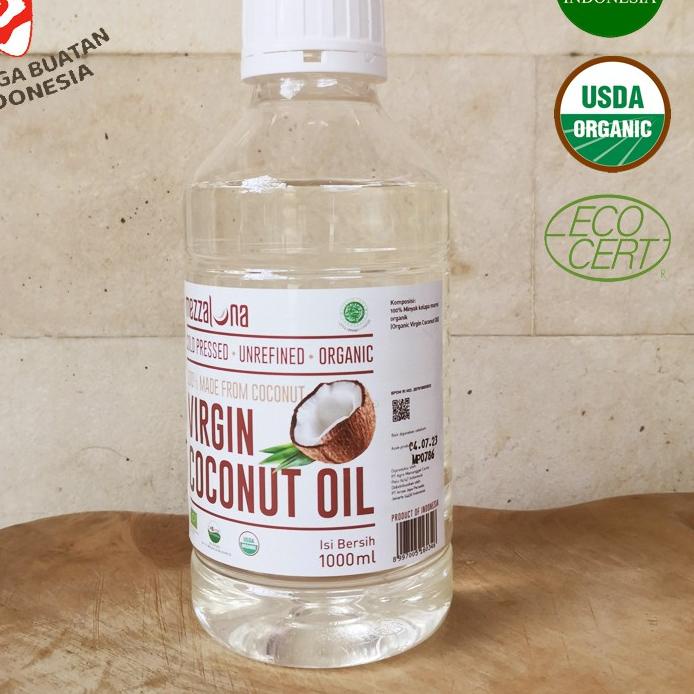Jual VCO Organik Mezzaluna 1 Liter EVCO Extra Virgin Coconut Oil Minyak