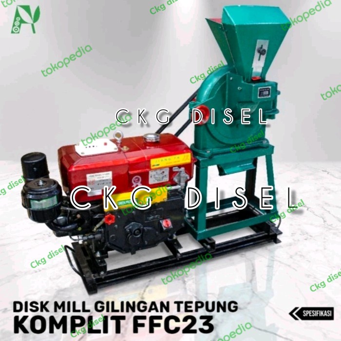 Jual Mesin Giling Tepung Disk Mill Ffc 23 Mesin Penggerak Diesel 8 Pk