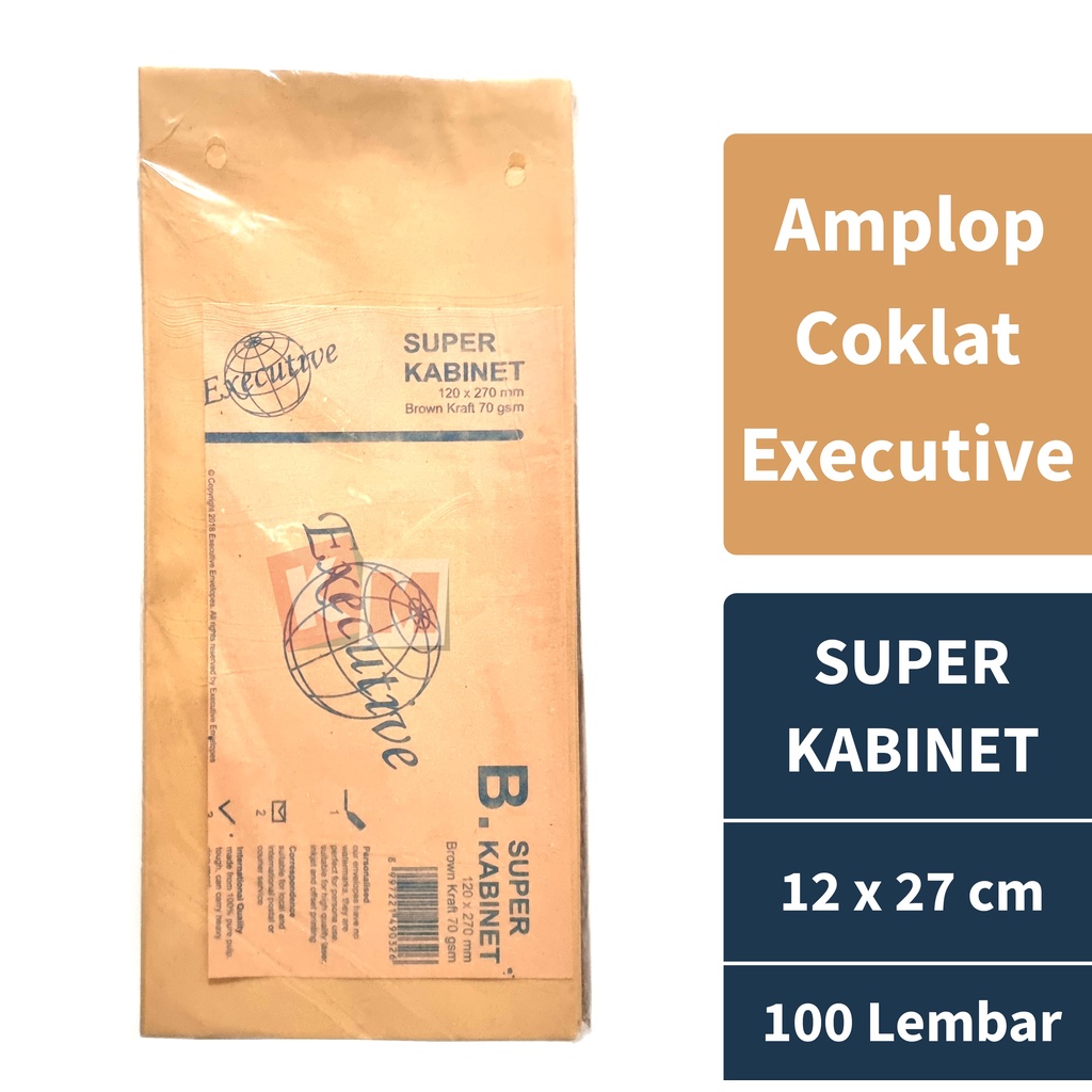 Jual Amplop Coklat Executive Ukuran Super Kabinet (B) Tanpa Lem 12x27 ...