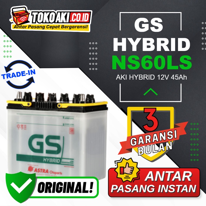 Jual Aki Wuling Confero - GS Astra Hybrid NS60LS / 46B24LS - 12V 45Ah