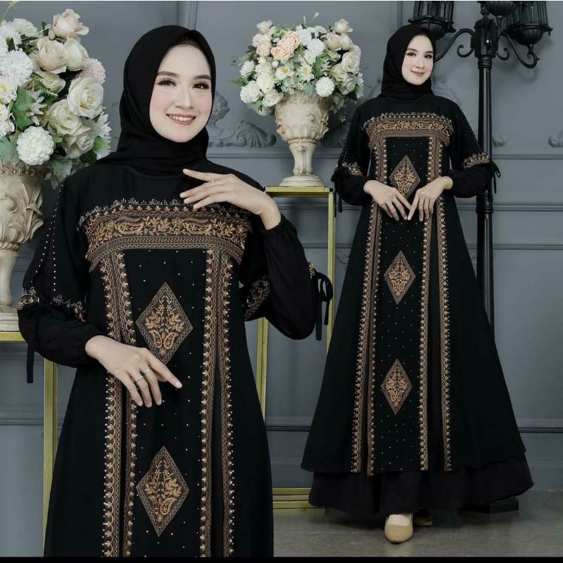 TERBARU GAMIS ABAYA PREMIUM BORDIR COKLAT PRINCESS