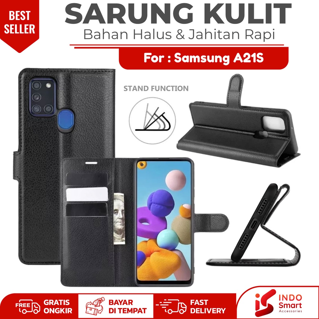 Samsung A21S Case Samsung A21S A21 S Leather Wallet Case Dompet Sarung  Kulit Hp