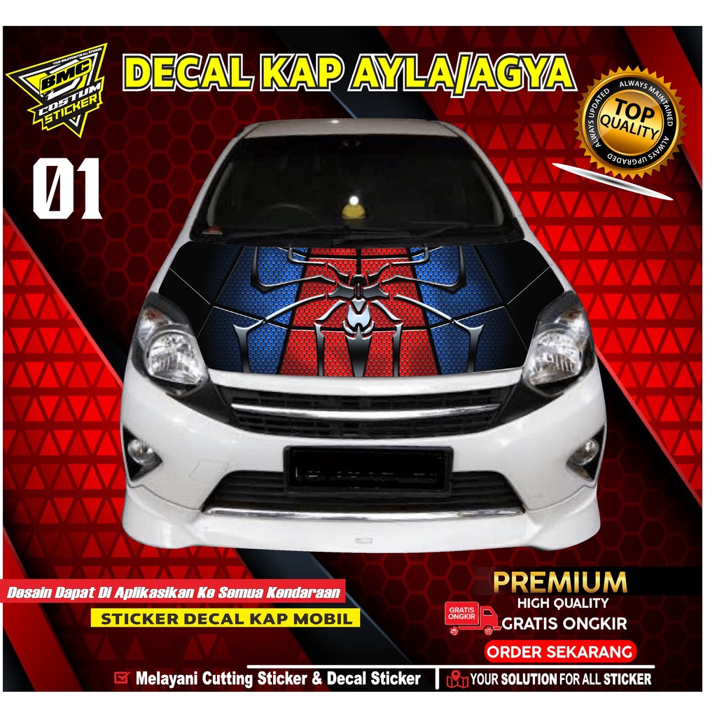 Jual STICKER KAP MESIN MOBIL AYLA/AGYA/STIKER VARIAISI KAP MOBIL LABA ...
