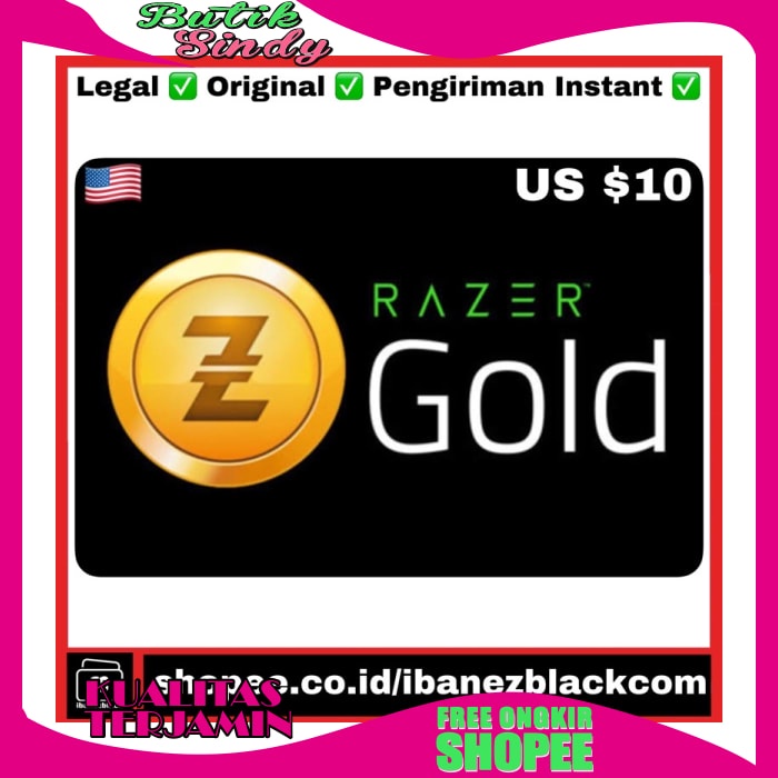 Jual Popuper / Murah / Promo / Original Razer Gold Pin Us Usd $10 With ...