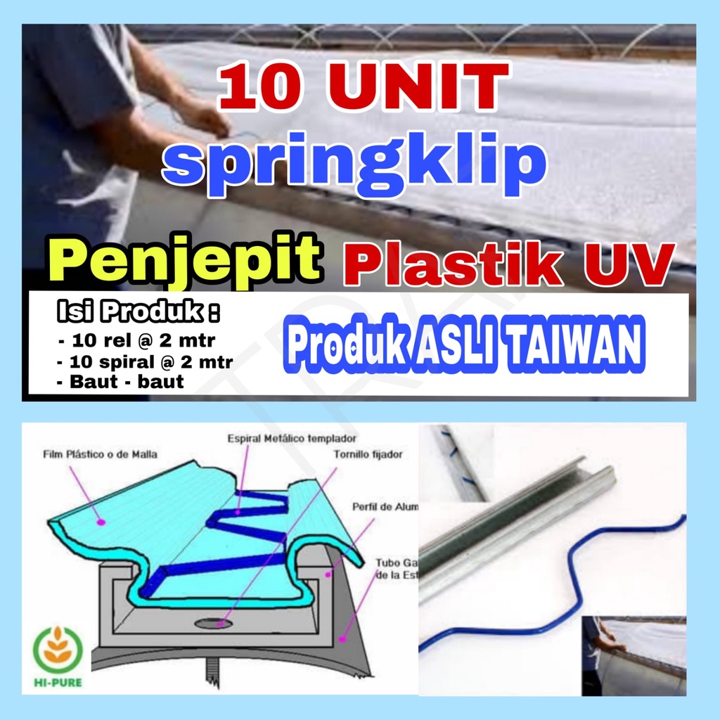 Jual Spring Clip Springklip Penjepit Plastik UV Green House Isi 10 ...