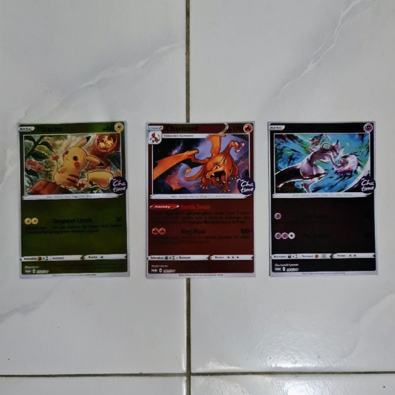 Jual Pokemon Chatime Cha Time Charizard Mewtwo Pikachu TCG Card ...