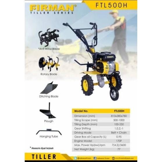 Jual Mesin Traktor Ladang Tiller Firman Ftl H Cultivator Firman Ftl H Shopee Indonesia