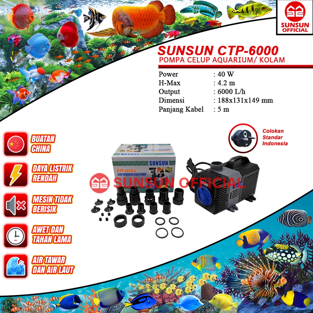 Jual Sunsun Ctp 6000 7000 8000 Series Pompa Celup Kolam Aquarium