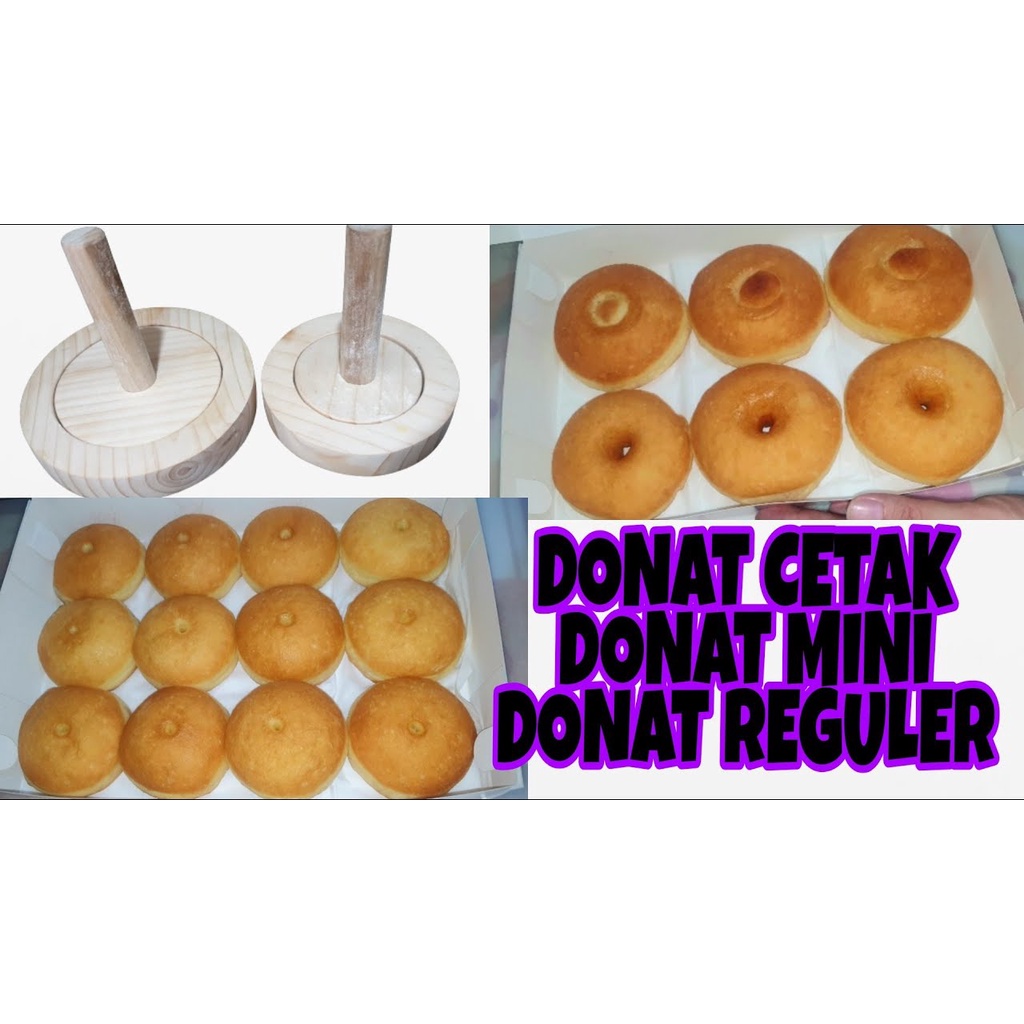 Jual 1 set lengkap cetakan donat kayu jati belanda tekanan dan ...