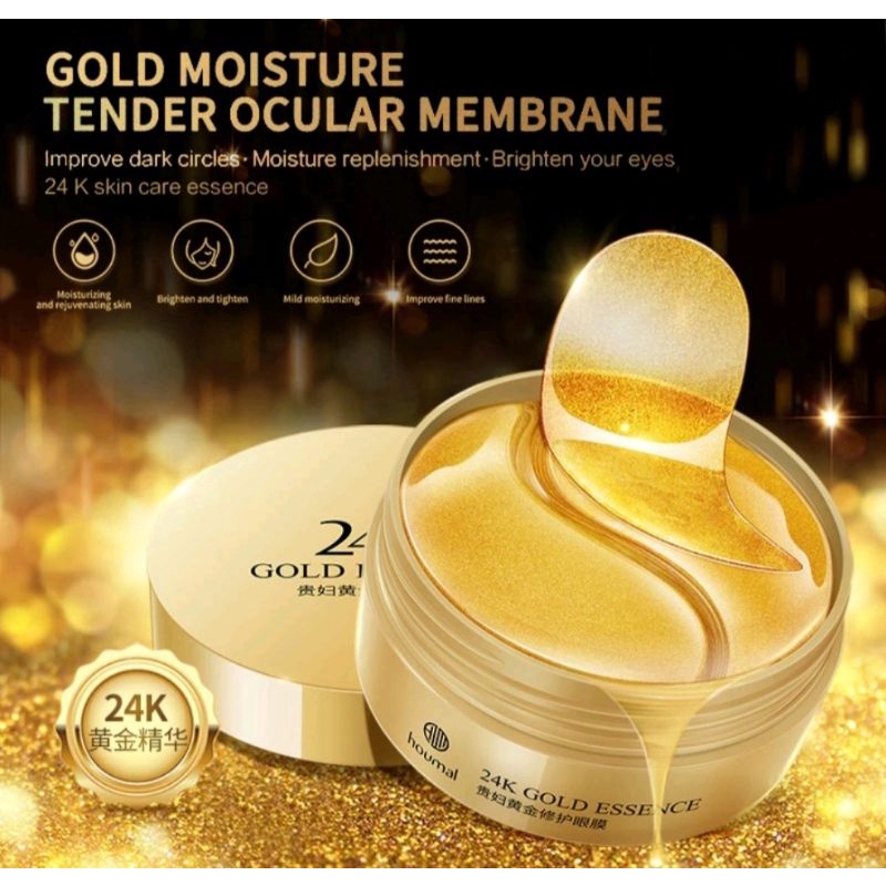 Jual Collagen eye mask masker mata panda 60 lembar Houmai 24K gold eye