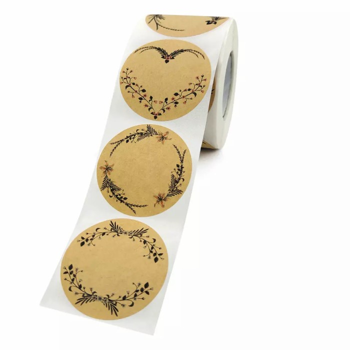 Jual Sticker Kraft Bundar Floral Frame Stiker Label Bingkai Bunga Tag ...
