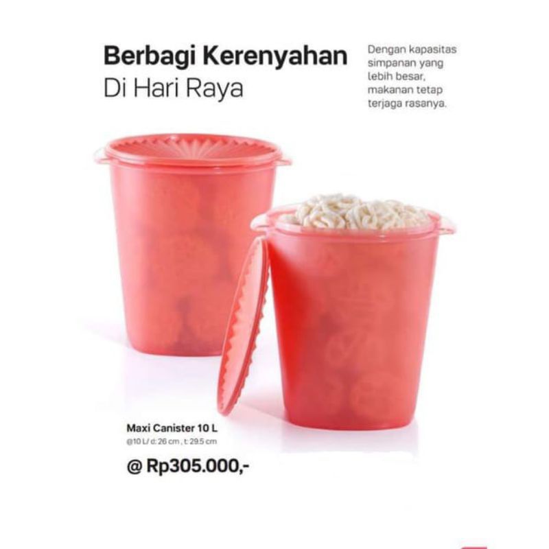 Jual maxi tall canister tupperware 10L dan 8,4L Tempat kerupuk renyah ...