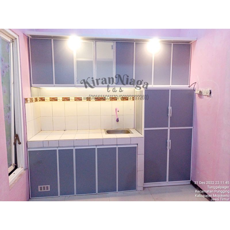 Jual kitchen set aluminium kombinasi ACP warna banyak pilihan warna