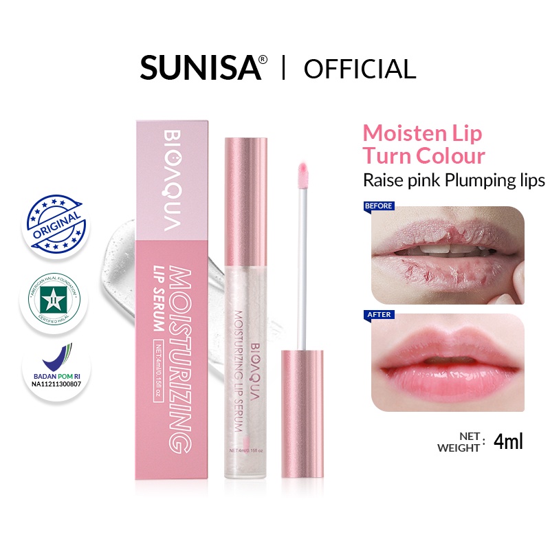 Jual BIOAQUA Lip Serum Bibir 4ml Moisturizing Berubah Warna Pink Lip