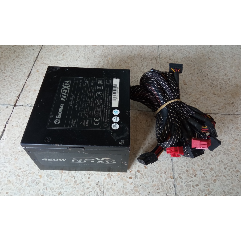 Jual PSU Power Supply Gaming ENERMAX 450W NAXN 80+ kondisi Rusak Mati