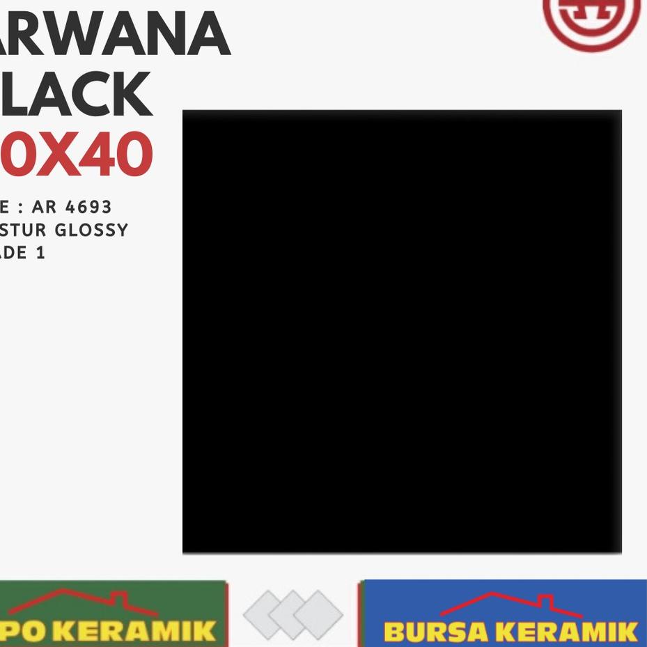 Jual Keramik Lantai Hitam Polos 40X40 4693 BLACK PAIN ARWANA Glossy Marble Shopee Indonesia