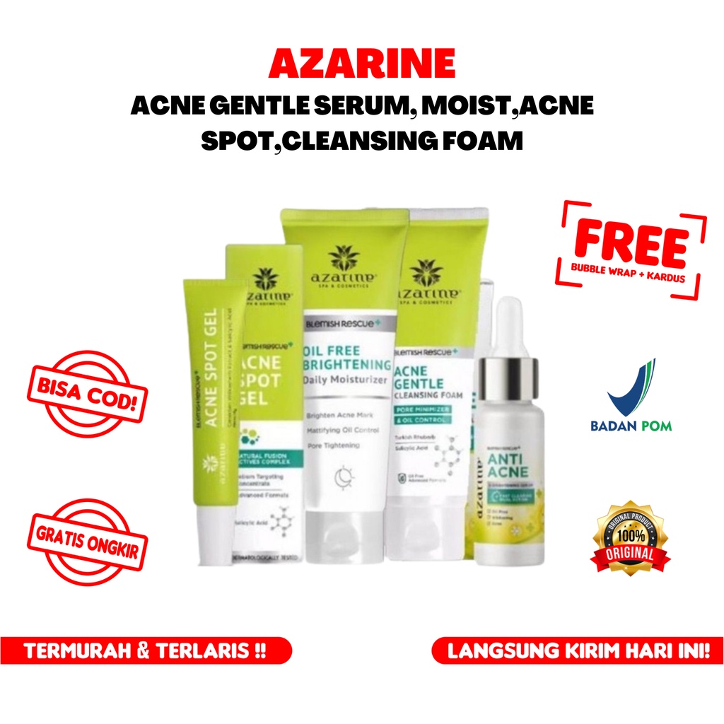 Jual AZARINE [COD] serum jerawat | Acne Gentle Cleansing Foam 60ml ...