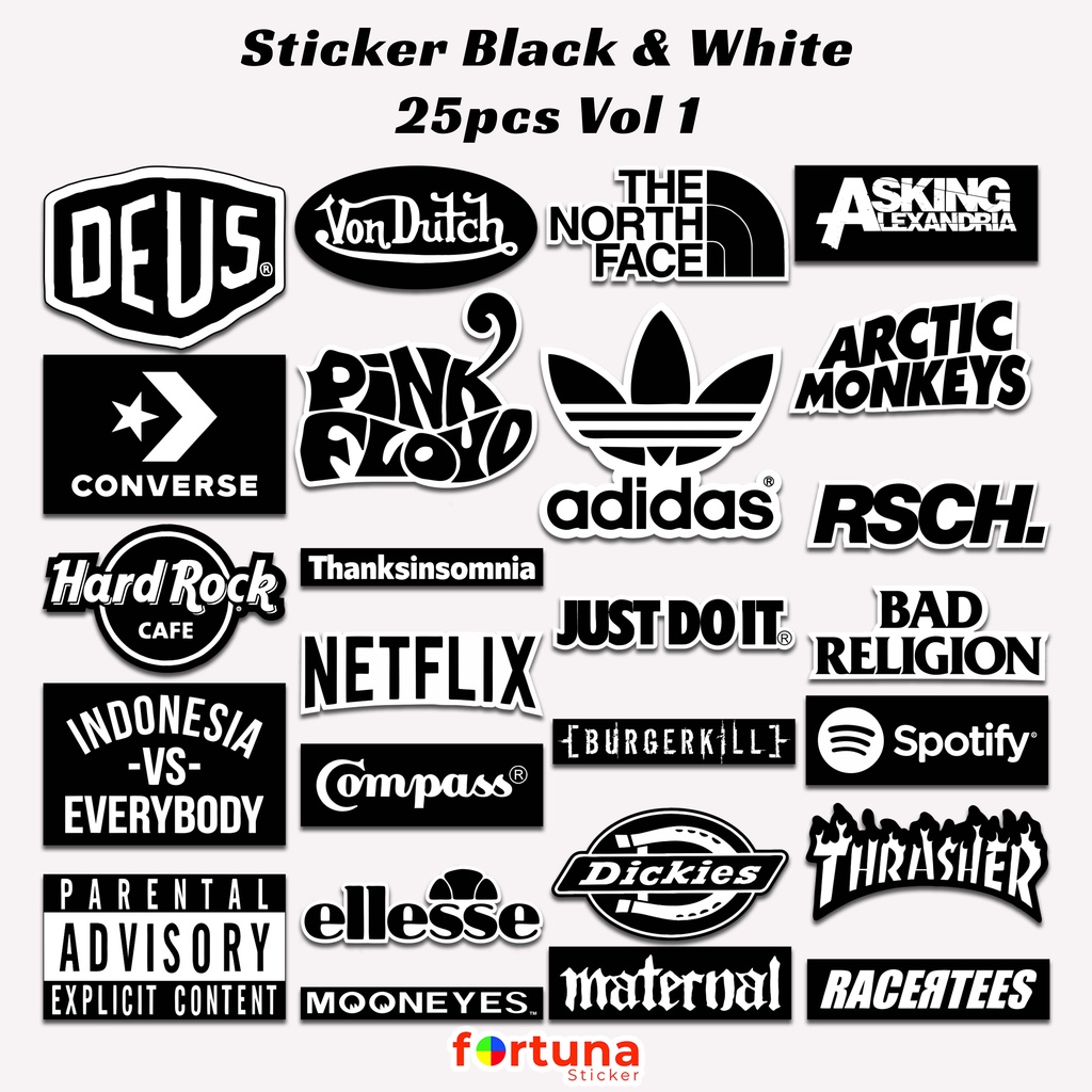 Jual Stiker Aesthetic Black And White Hp Tumbler Sticker Hitam Putih