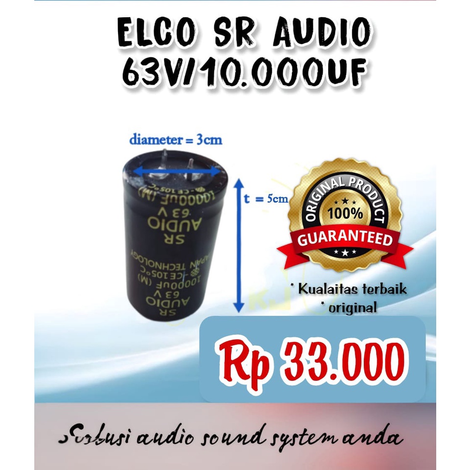 Jual ELCO ELCHO SR AUDIO 10000 uf 63V elco sr-audio 10000uF 63 v 63volt ...