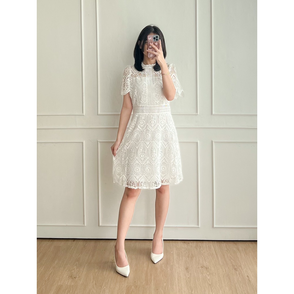 Jual Dolla So E Dress Korean Mini Dress Dress Brukat Shopee