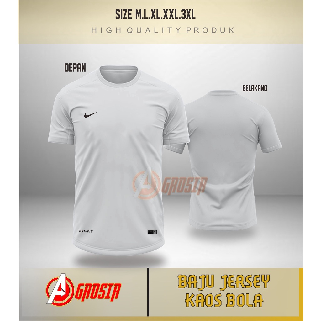 Baju Kaos Futsal Polos Sepakbola Badminton Running Drifit Sport Murah Size  M, L, XL, 2XL, 3XL