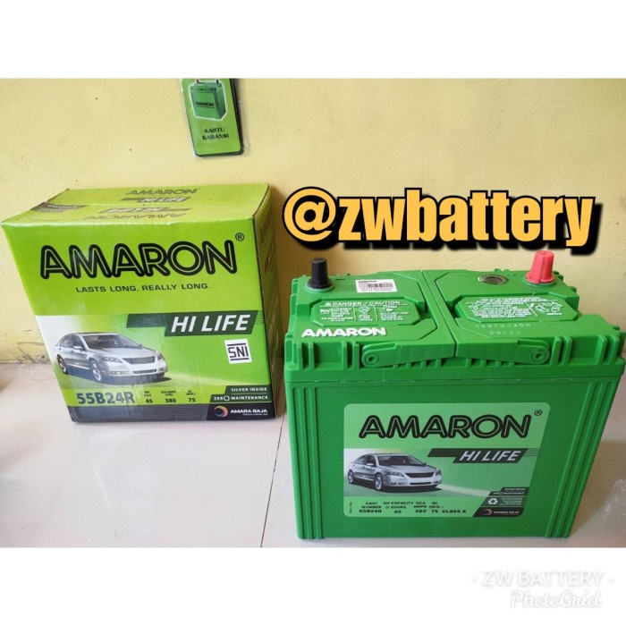Jual Aki mobil Toyota Avanza NS60 - 55B24R 45Ah AMARON Aki Kering