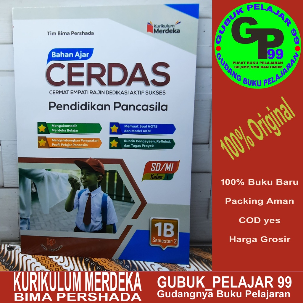 Jual Bahan Ajar CERDAS Pendidikan Pancasila 1B Untuk SD/MI Kelas 1 ...