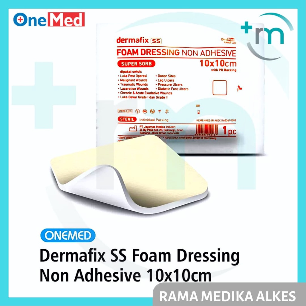 Jual Dermafix SS Foam Dressing 10 X 10cm OneMed 1 Pcs Dressing Rawat