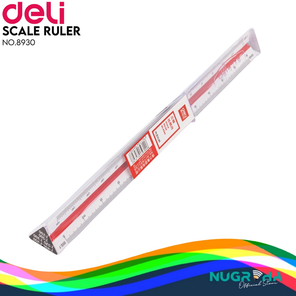 Jual DELI Penggaris Segitiga Scale Ruler 30cm 8930 | Shopee Indonesia
