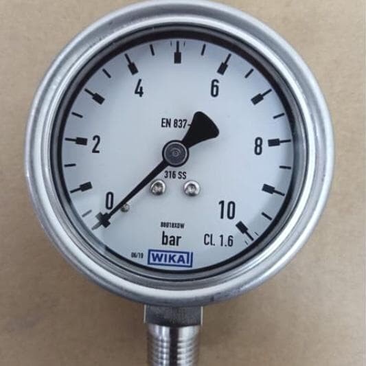 Jual Pem Wika Pressure Gauge 2,5 Inch Ss 10 Bar Shopee Indonesia