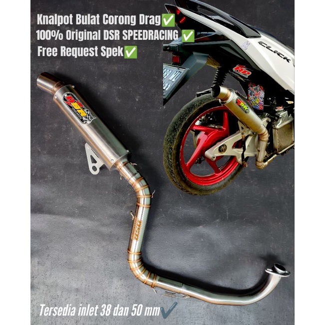 Jual Knalpot Cobra DSR Inlet 38 dan 50mm AEROX NMAX BEAT MIO VARIO 125 ...