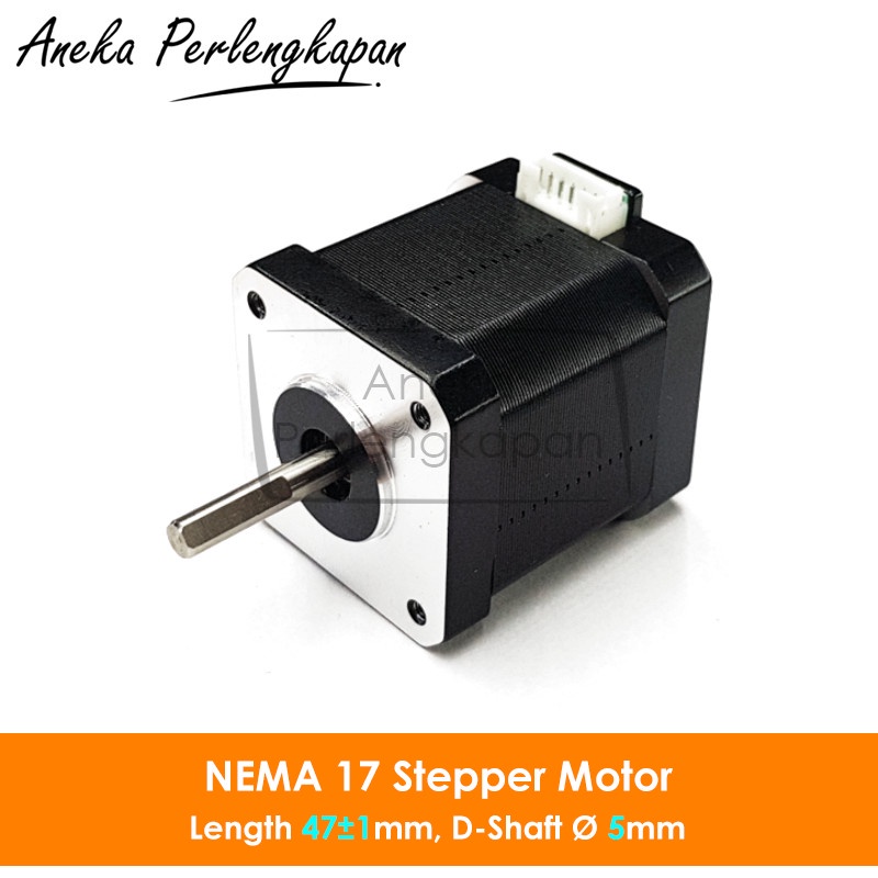 Jual NEMA 17 Stepper Motor 3D Printer CNC Length 47mm D-Shaft 5mm ...