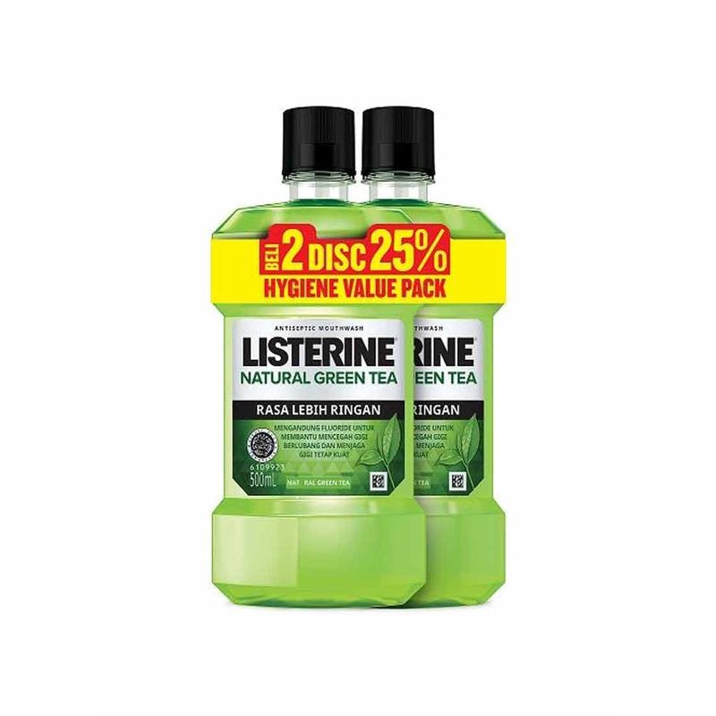 Jual Listerine Natural Green Tea 500ml twinpack Shopee Indonesia