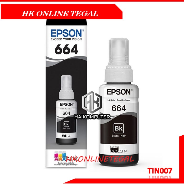 Jual Tinta Epson 664 For Printer L100 L110 L120 L200 L210 L220 L310 L360 Black Hitam 70ml 9521