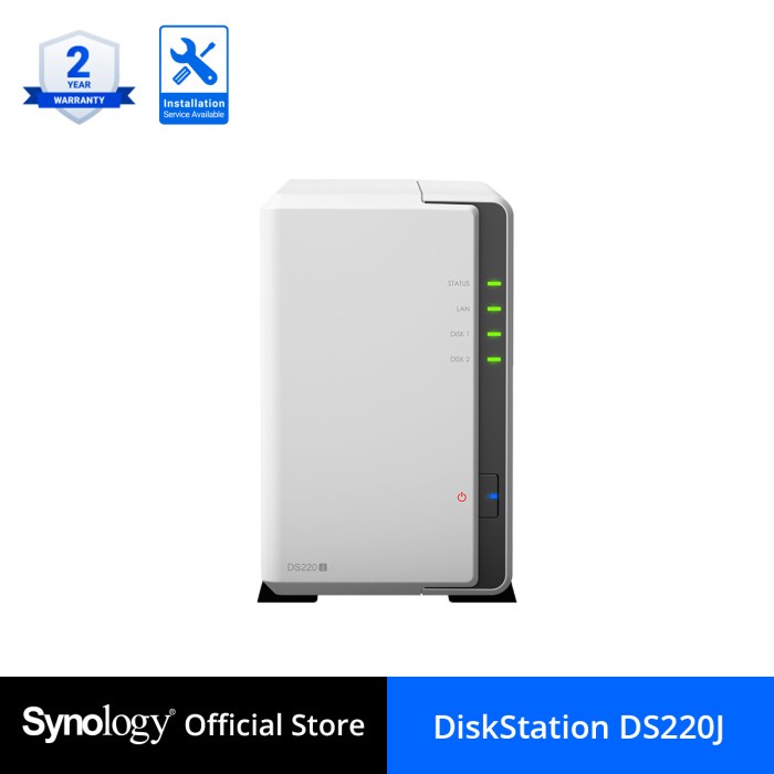 Jual Dck Synology Ds220J Diskstation 2-Bay Nas Server Storage Cloud Ds ...