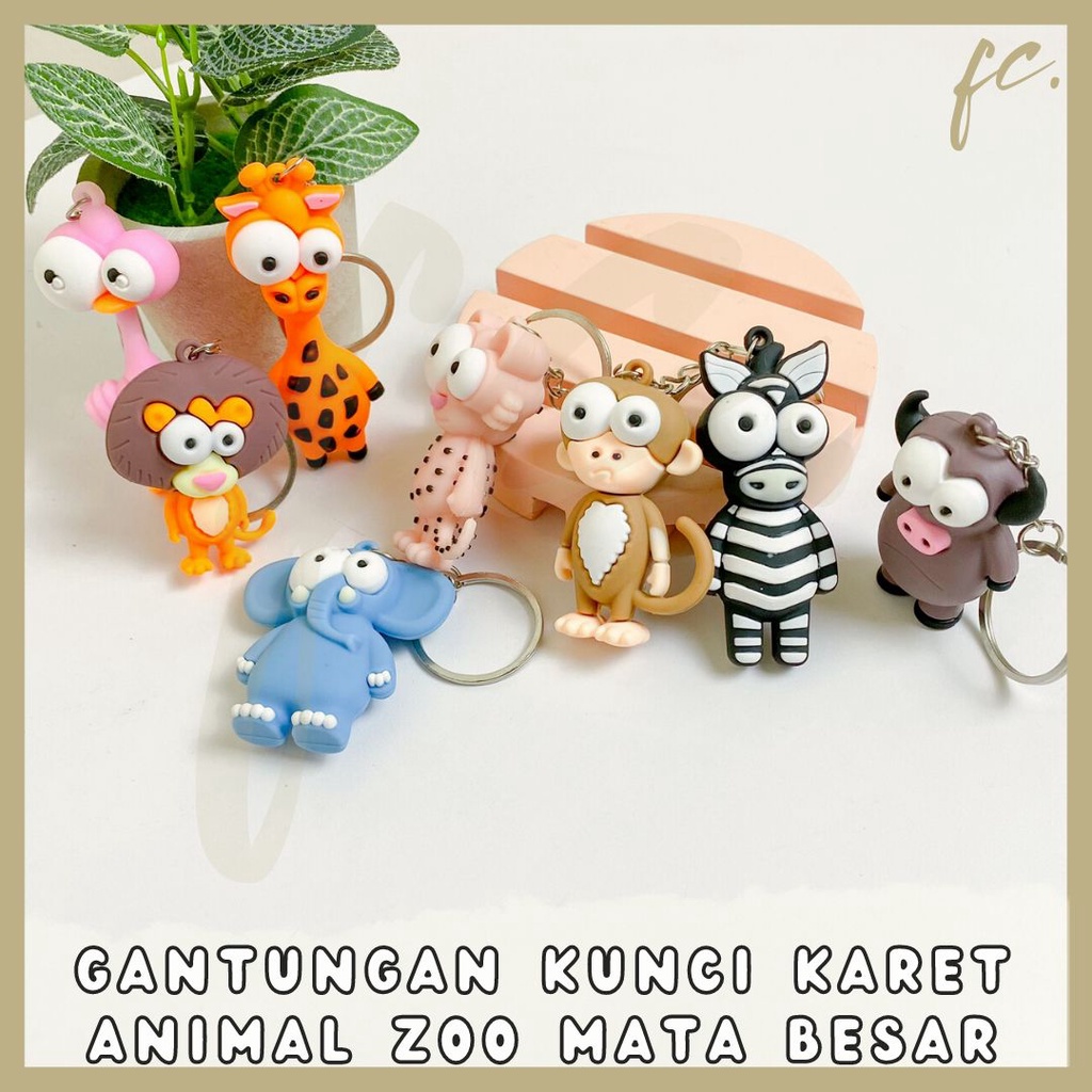 Jual Gantungan Kunci Karet / Tas Rubber Keychain Animal Zoo Kebun ...