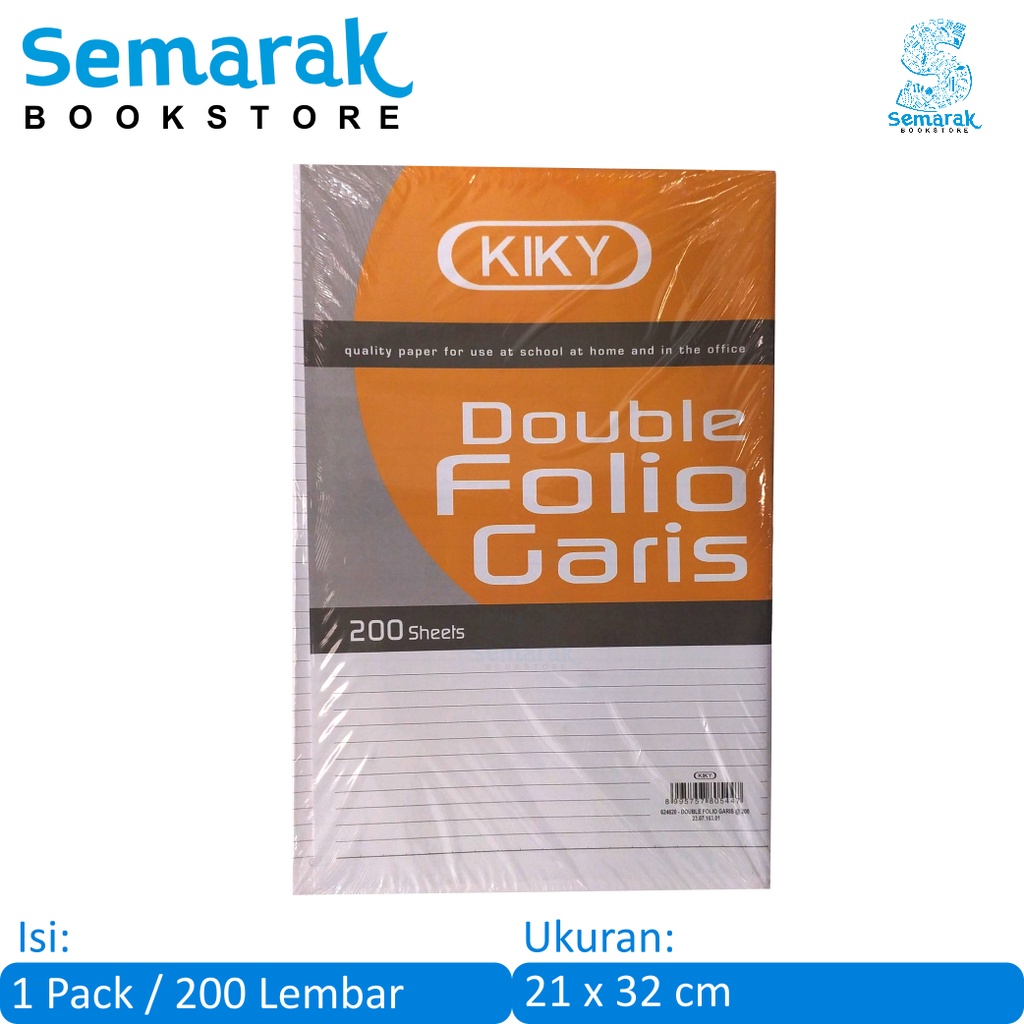 Jual Kiky Double Folio Garis Kertas Bergaris 21 X 32 [1 Pack 200